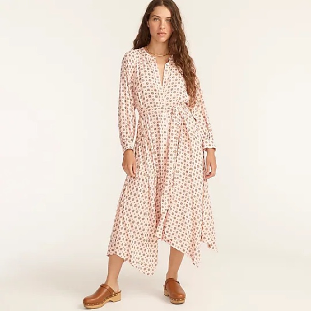 NWT. JCREW Hankerchief hem shirtdress. Small.